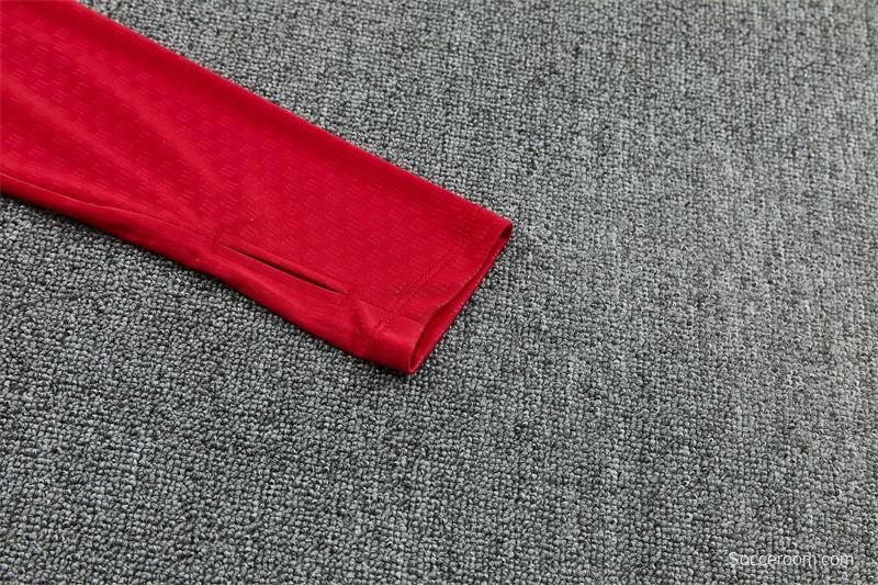 2026 Spain Red Half Zipper Jacket Tracksuit + Long Pants