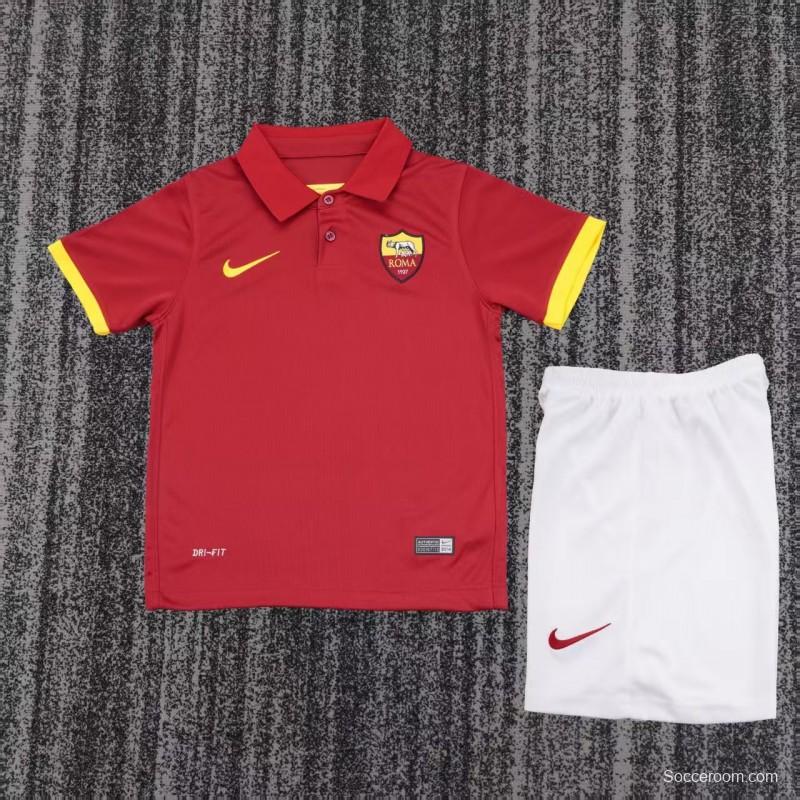 Retro Kids 14/15 AS Roma Maroon Home Jersey