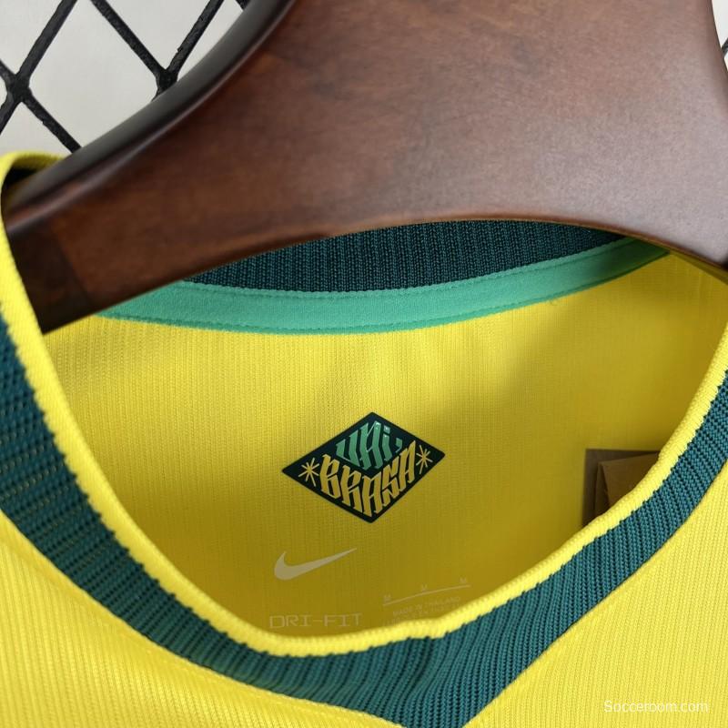 2026 Mens Brazil World Cup Home Long Sleeve Jersey