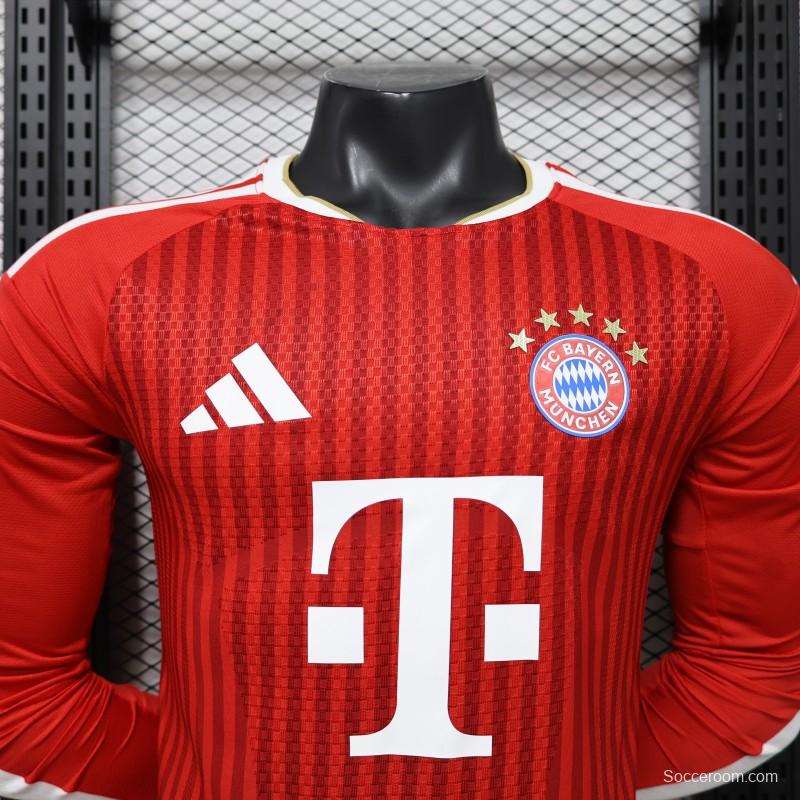 Player Version 26/27 FC Bayern Munich Red-on-Red Diagonal Stripe  Long Sleeve Jersey
