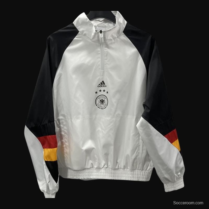 2023 Germany White half Zipper Windbreaker