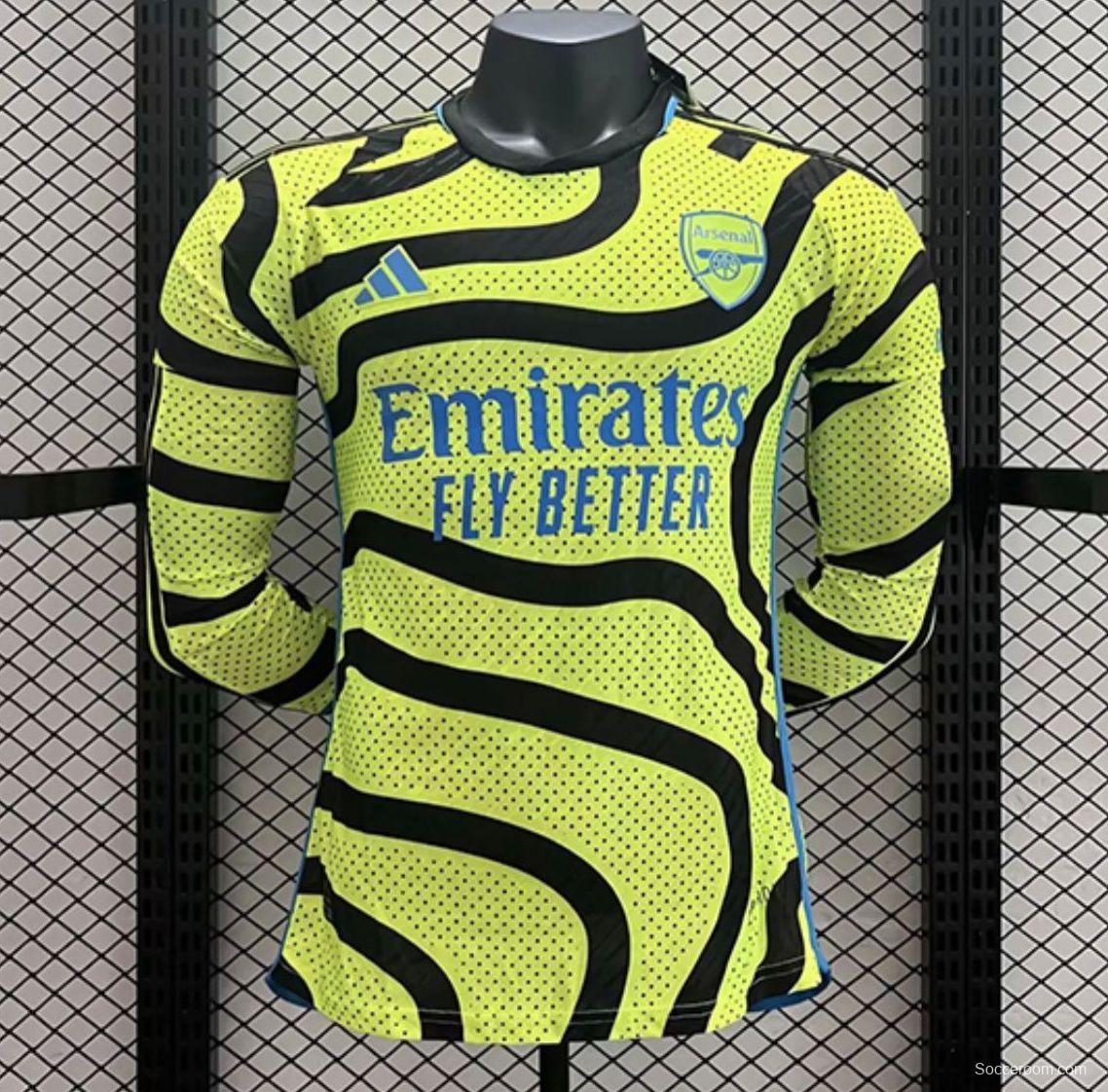 Player version 23/24 Arsenal Away Long Sleeve Jersey