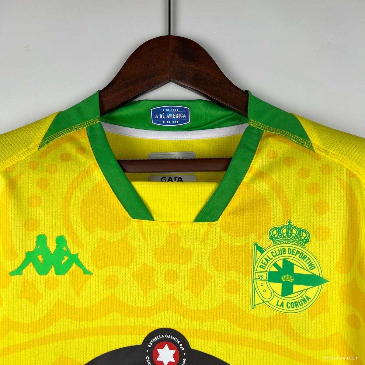 23/24 Deportivo La Coruna Away Yellow Jersey