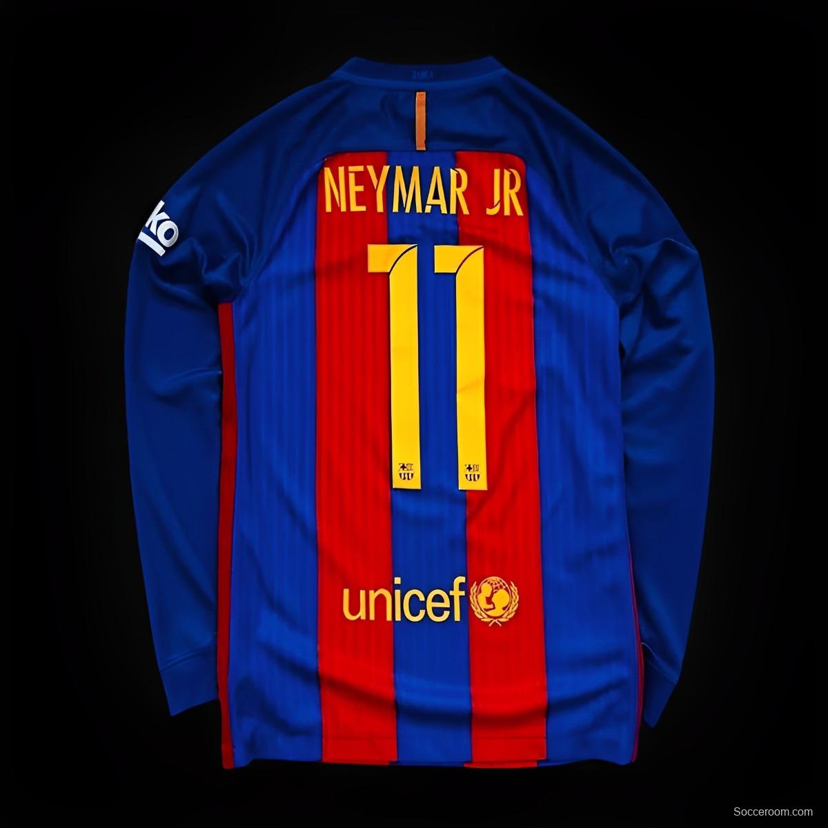 Retro 16/17 Barcelona Home Long Sleeve Jersey