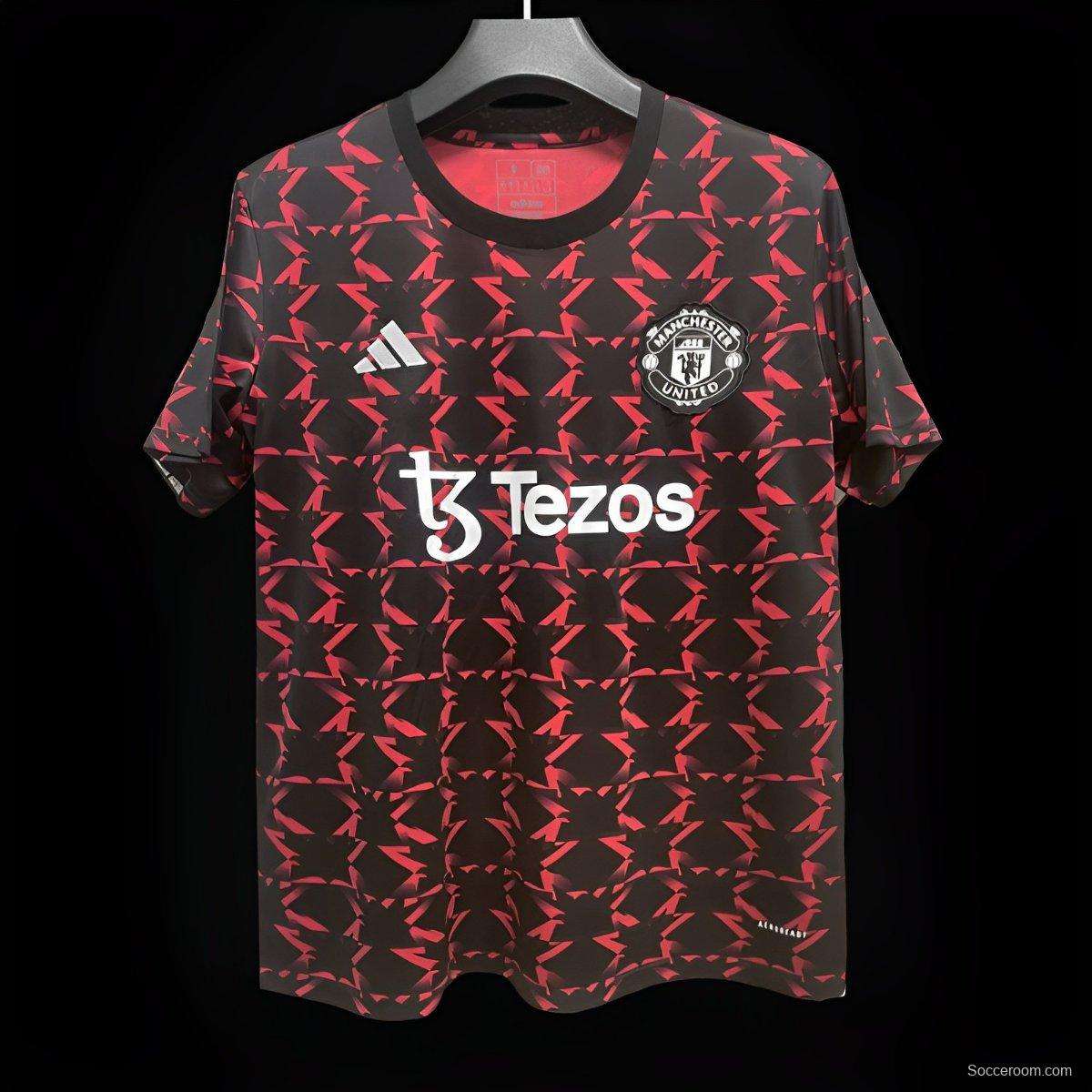 24/25 Manchester United M pattern Red/Black Pre-Match Jersey