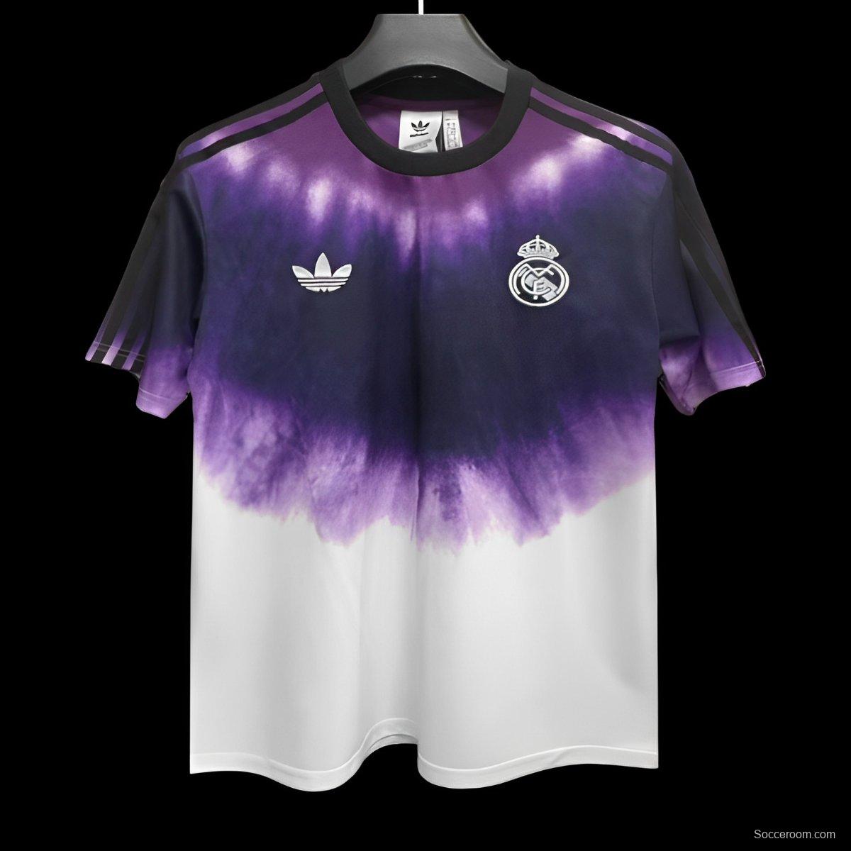 24/25 Real Madrid  Adidas Trefoil Purple/White Pre-Match Jersey