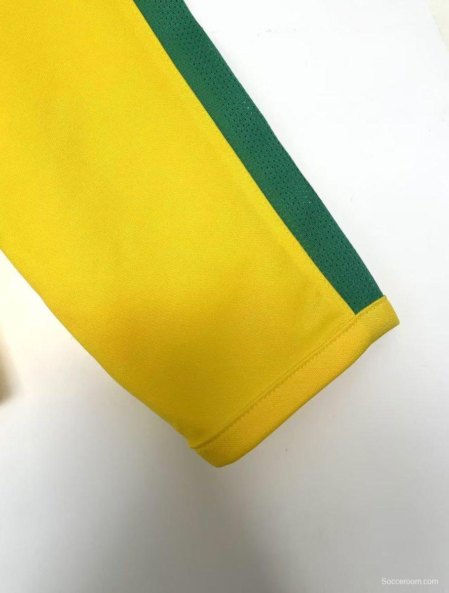 Retro 2002 Brazil Home Long Sleeve Jersey