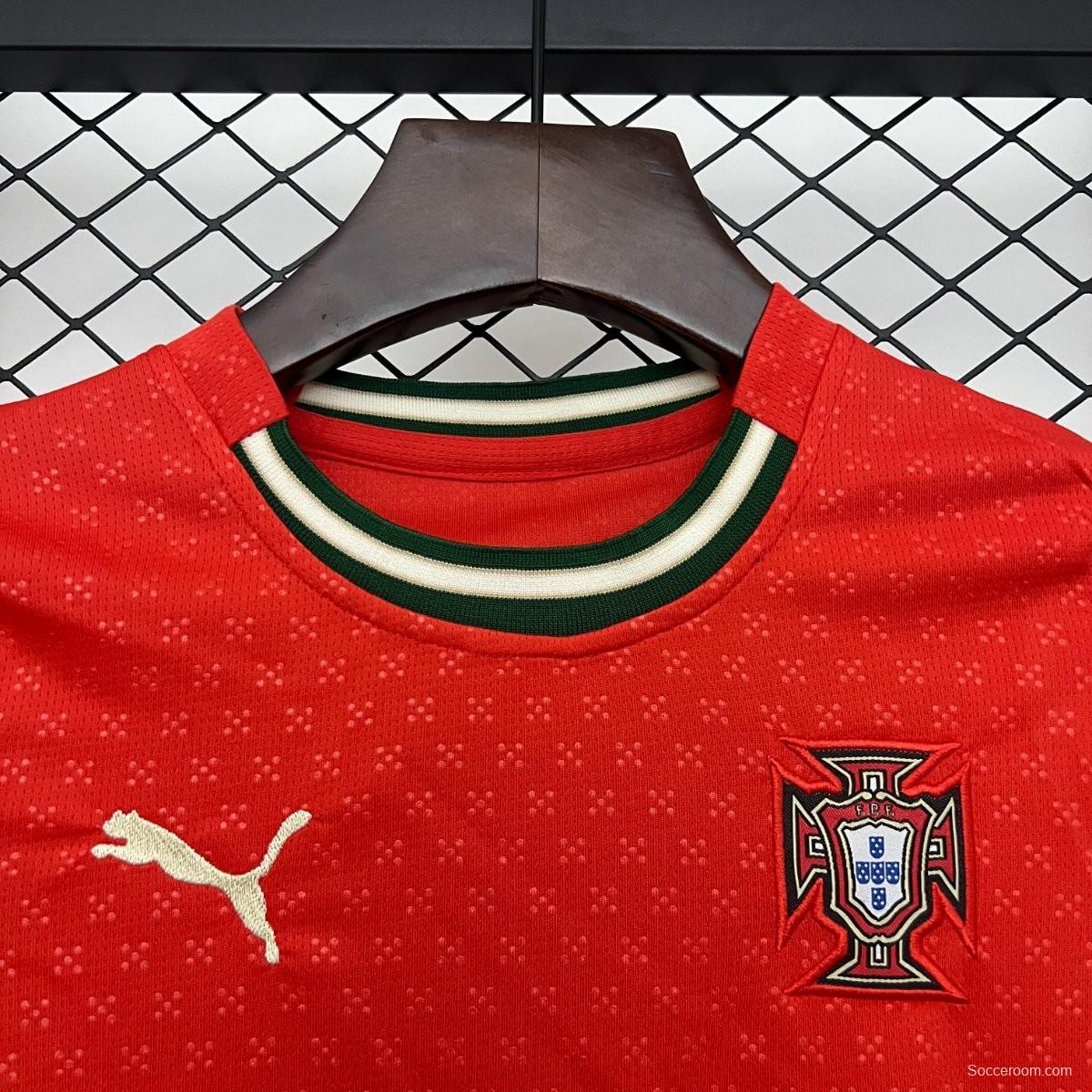 2025 Kids Portugal Home Long Sleeve Jersey