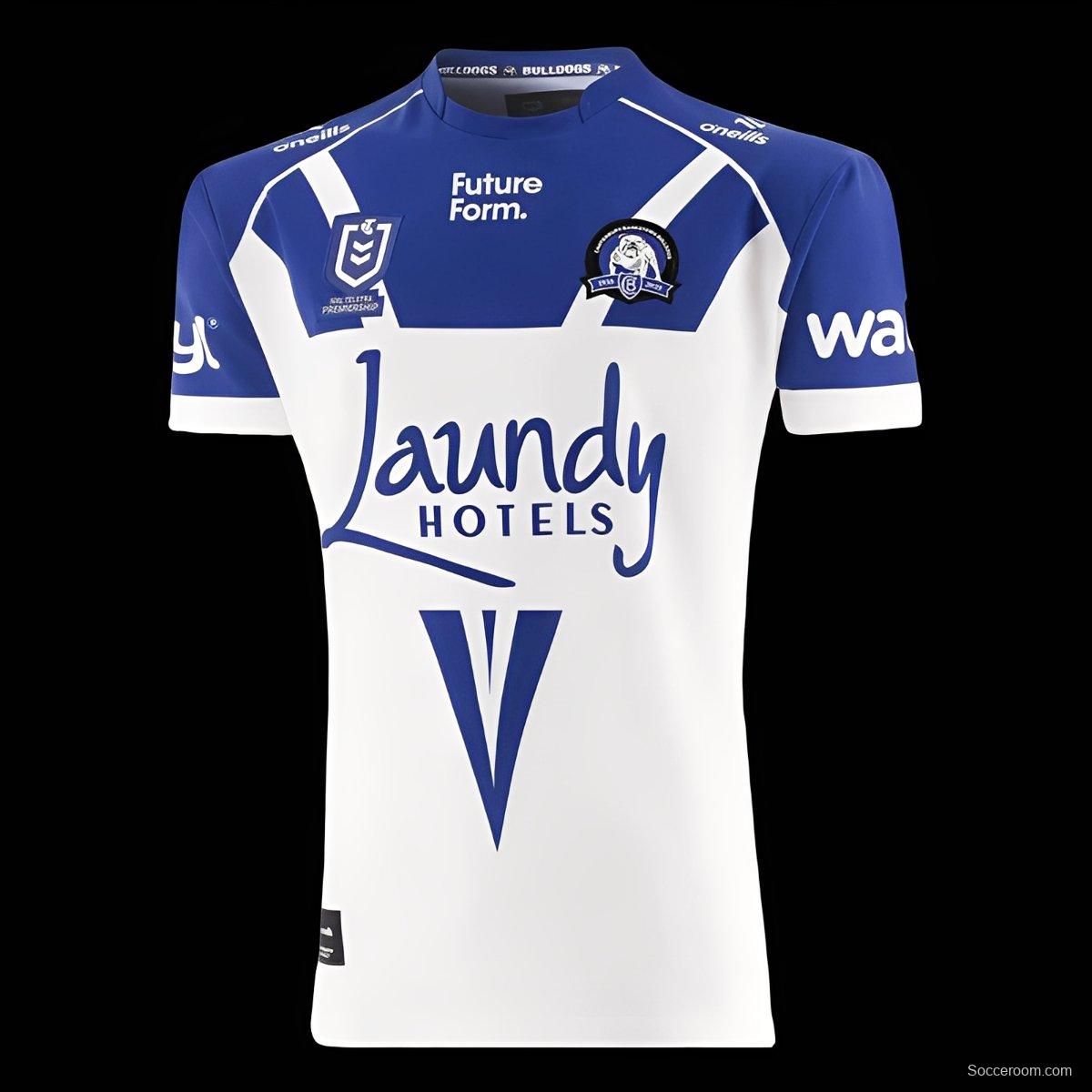 25/26 Canterbury-Bankstown Bulldogs White with Blue Shoulders Away Jersey