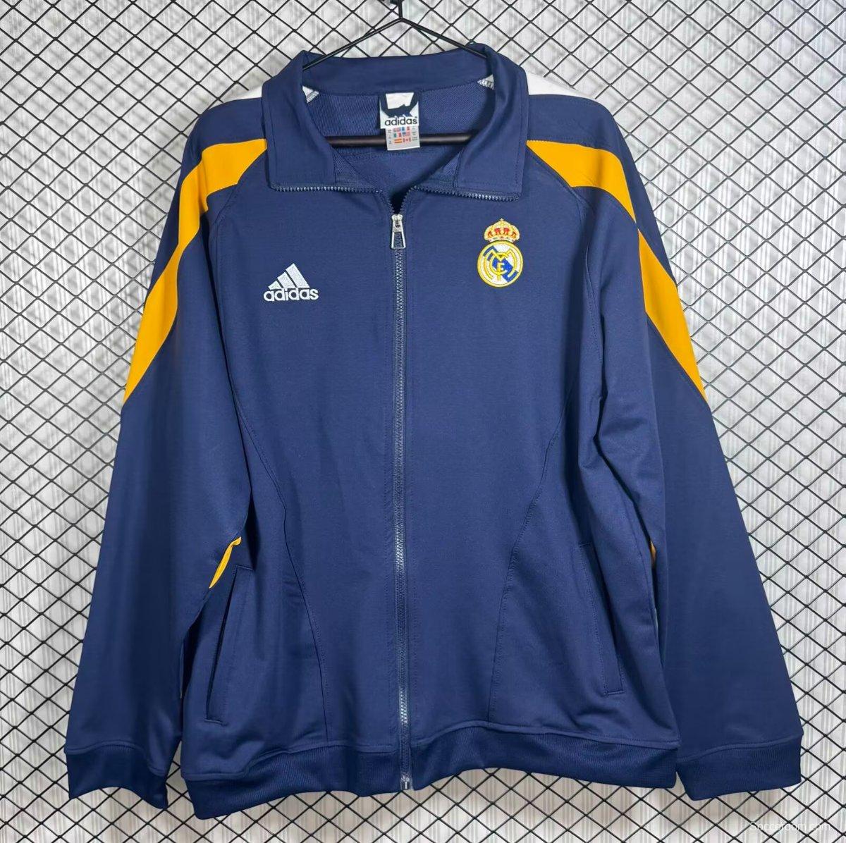Retro 98/99 Real Madrid Navy/Yellow Full Zipper Jacket