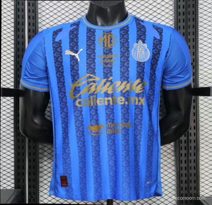 Player Version 26/27 Chivas Guadalajara Away Blue with Dark Stripe Pattern Jersey