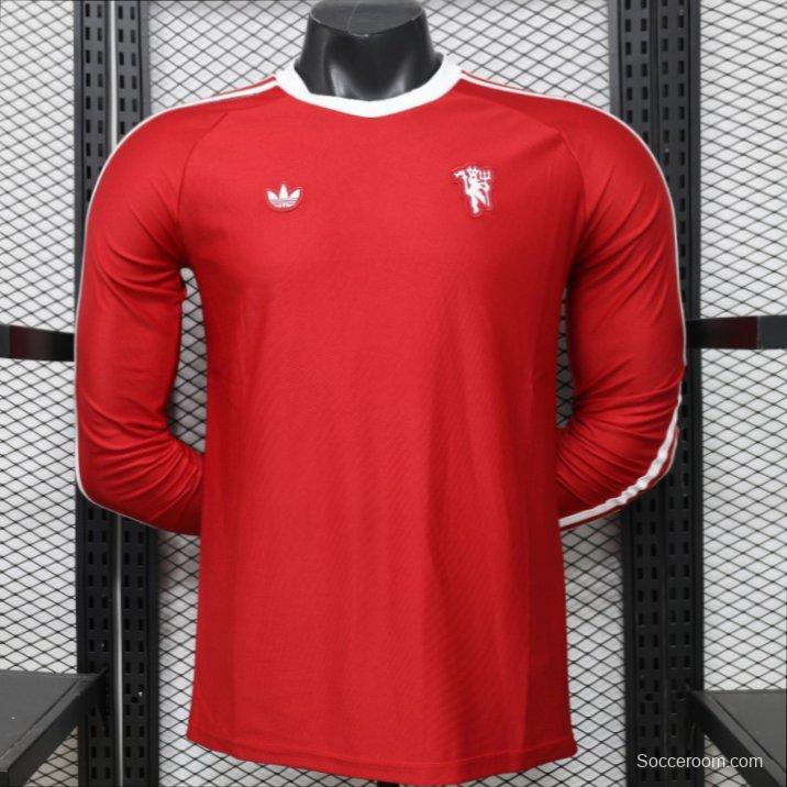 Player Version 2026 Manchester United Red Long Sleeve Adidas Originals Retro Special Edition Jersey