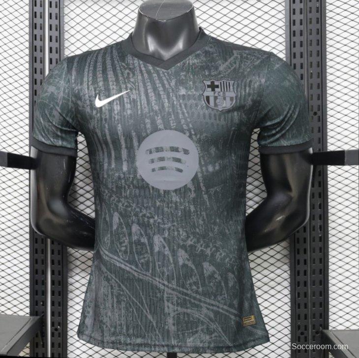 Player Version 26/27 FC Barcelona Dark Olive Green with Grunge Graffiti Third Jersey