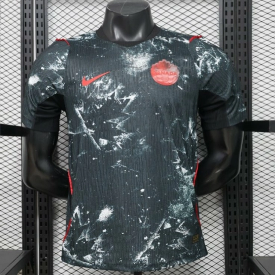 Player Version 2026 Canada Third Dark Grey with Shattered Ice Crystal Allover Print Jersey