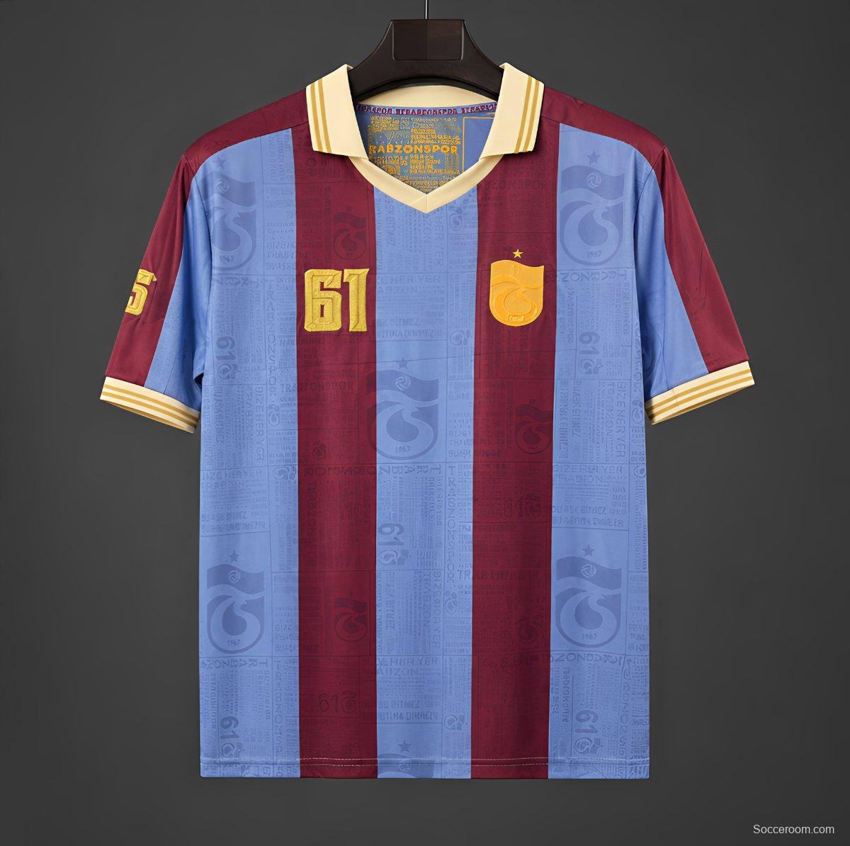 26/27 Trabzonspor Retro-Inspired Taraftar Premium Burgundy Blue Jersey