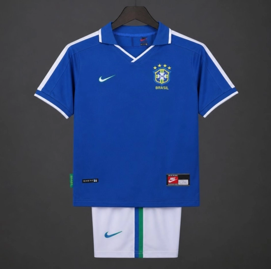 Retro Kids 1997 Brazil Away Jersey