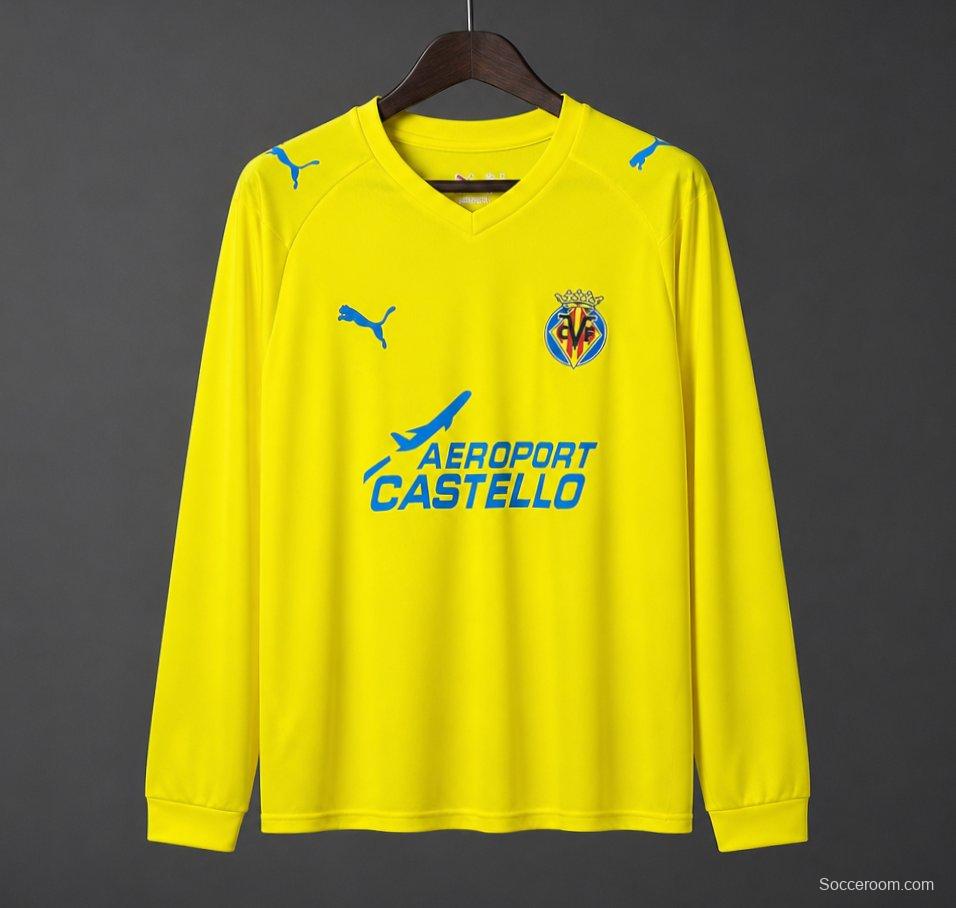 Retro 08/09 Villarreal CF Home Long Sleeve Jersey